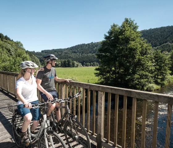 Radfahrer auf der Rurbrücke, © StädteRegion Aachen