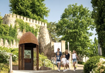 Ritterhelm an Burg Rode, © StädteRegion Aachen