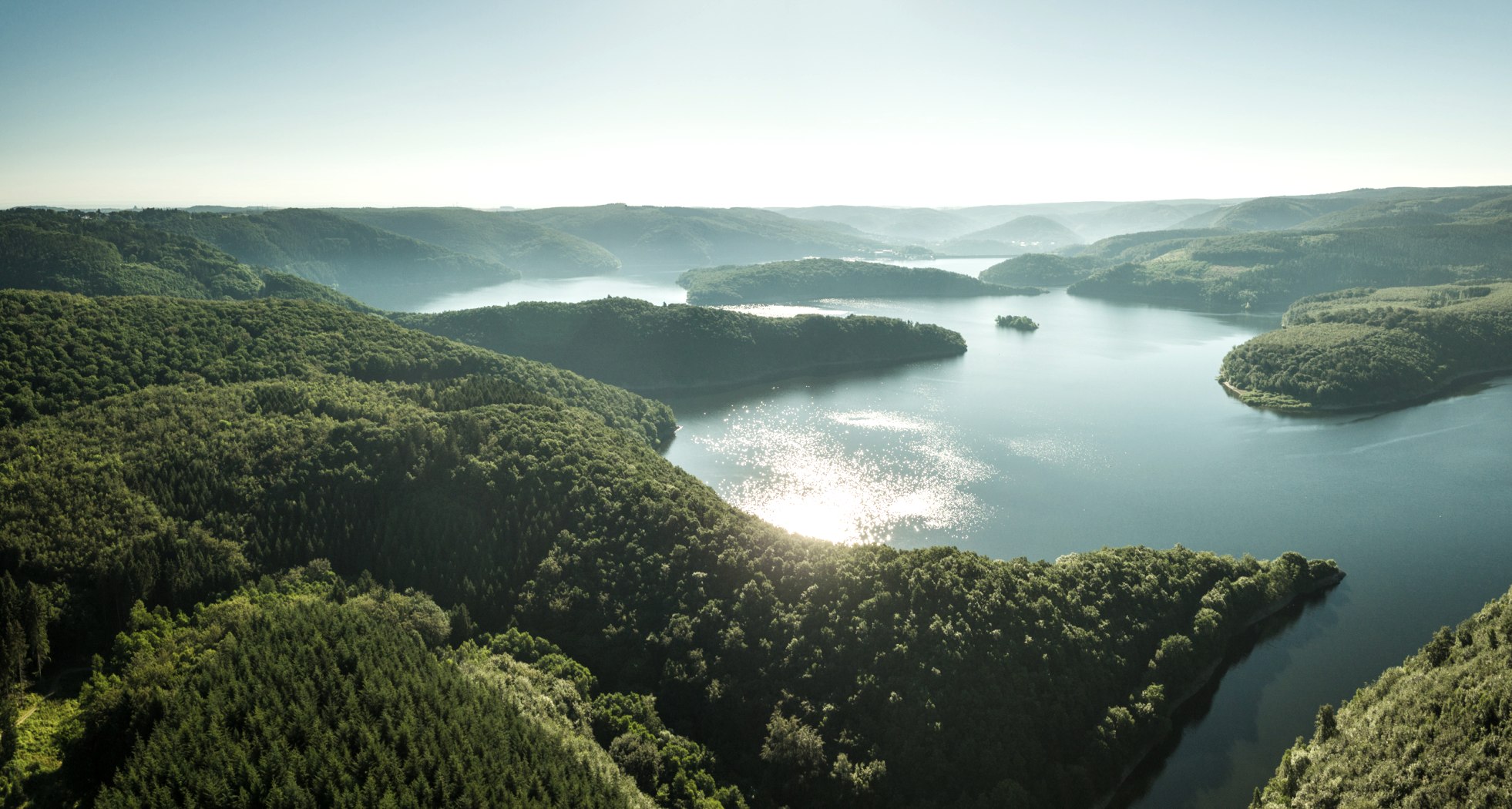 Luftbild des Rursees bei Woffelsbach, © Dominik Ketz