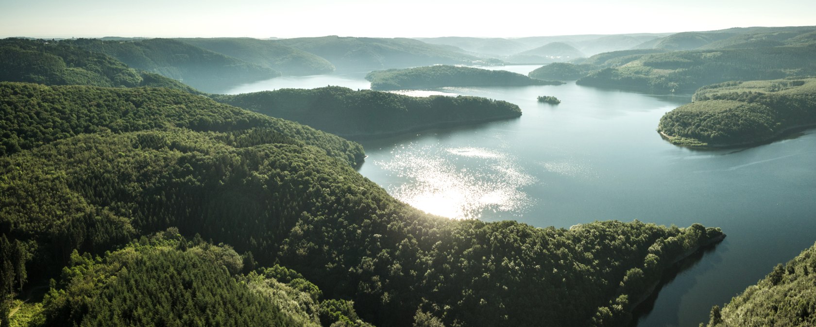 Luftbild des Rursees bei Woffelsbach, © Dominik Ketz