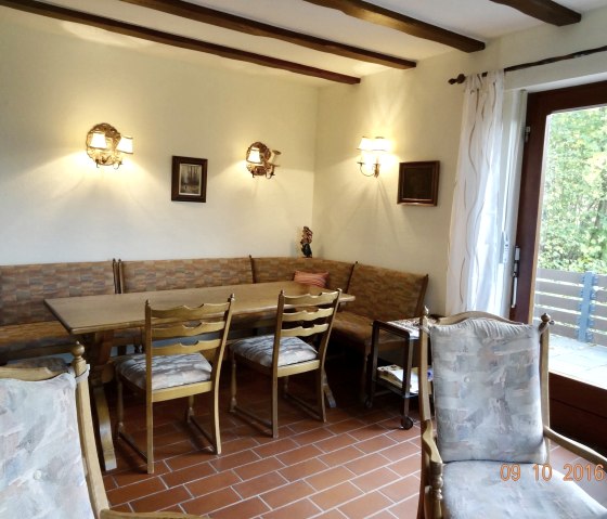 "Beautiful view on the Eifelsteig" dining area