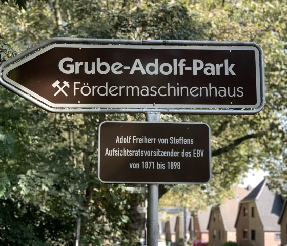 Wegweiser zum Grube-Adolf-Park, © StädteRegion Aachen