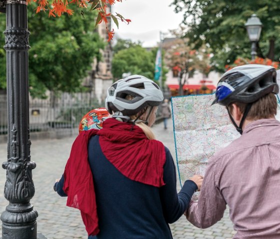 Radfahrer in der Altstadt Aachen, © StädteRegion Aachen